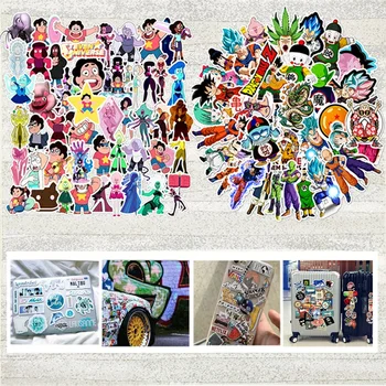 

50pcs Japan Cartoon Steven Universe&Anime Dragon Ball Fun Stickers For Laptop Suitcase Home Decor Car Waterproof Decal Toys