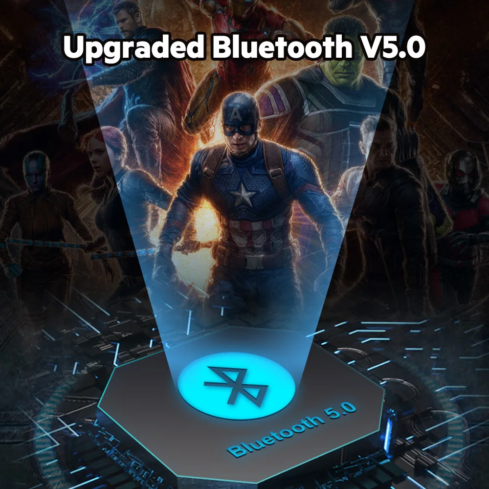 New Marvel Certified Bluetooth V5.0 Wireless Earphones Iron Man Mini TWS Wireless Stereo  Captain America
