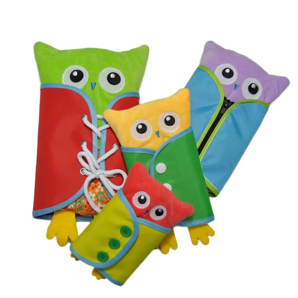  4 PCS Cute Owl Plush Dress-up Toy Development Early Educational Teaching Animal Cute Plush Aid Set  - 4000338068838