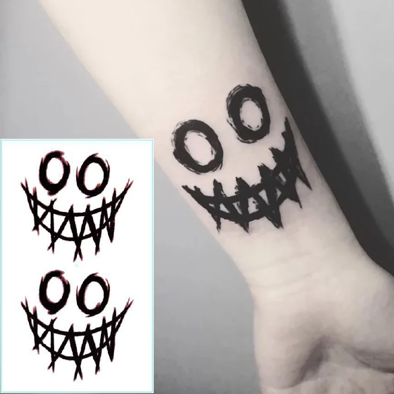

Черная Роза тату клоуна наклейки s водостойкие боди-арт Переводные татуировки на руку ногу талию Палец Временные татуировки наклейка
