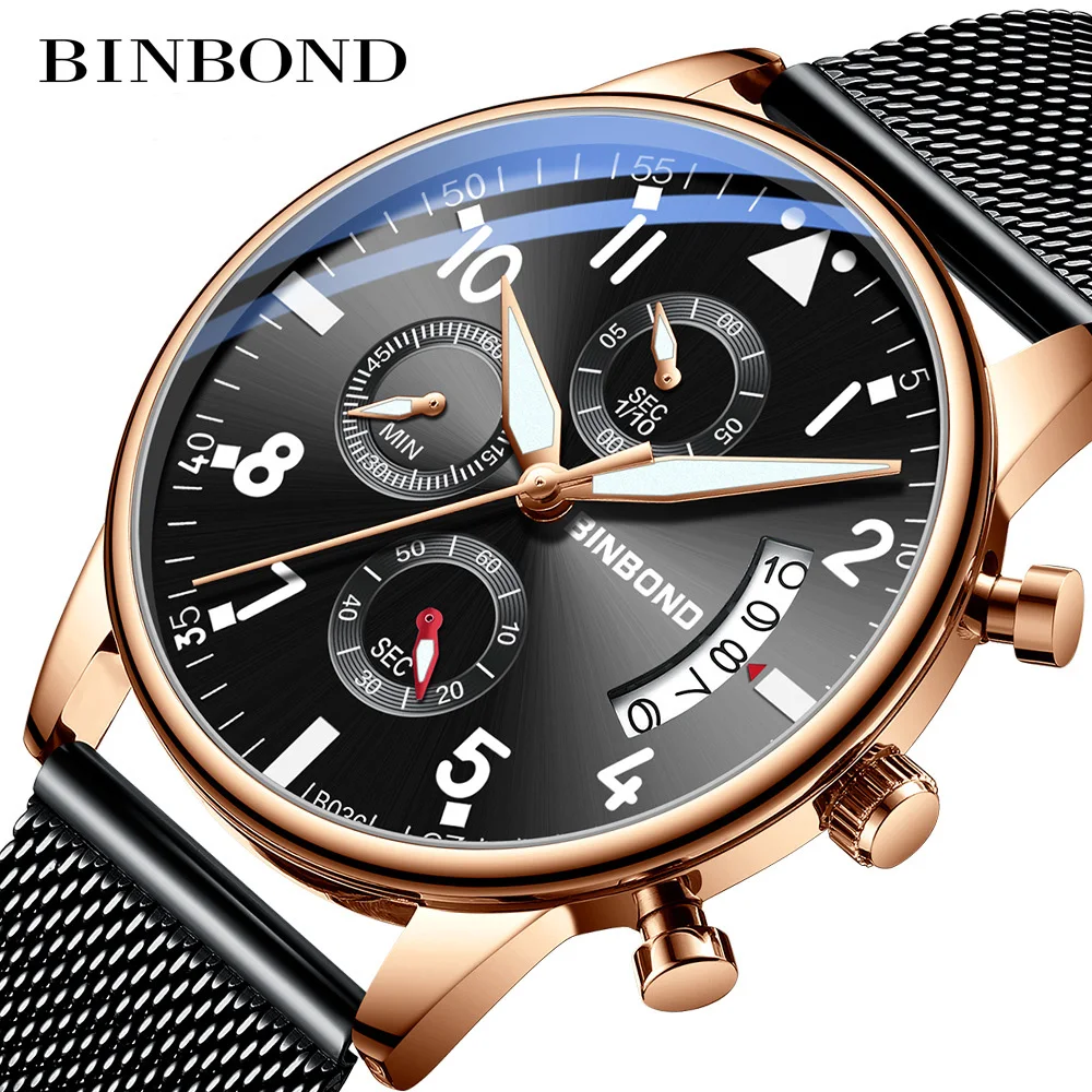 

Men Watches Top Luxury Brand Steel Mesh Band Waterproof Sport Quartz Watch Men Fashion Date Clock Chronograph Relogio Masculino