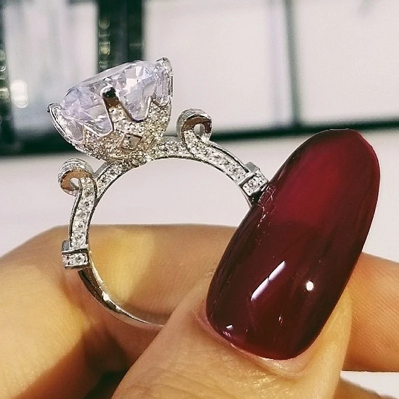 Anillos de Compromiso de plata de ley 2019 para mujer, de dedo de lujo, Estilo vintage, talla 5 925|Anillos| AliExpress