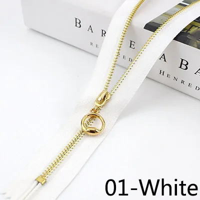 01-White Meetee 5/10 шт. 20 Вт, 30 см 3# металлическая молния с закрытым концом Автоматическая блокировка язычок молнии голова Декор DIY сумка кошелек швейной по индивидуальному заказу аксессуар - Цвет: 01-White
