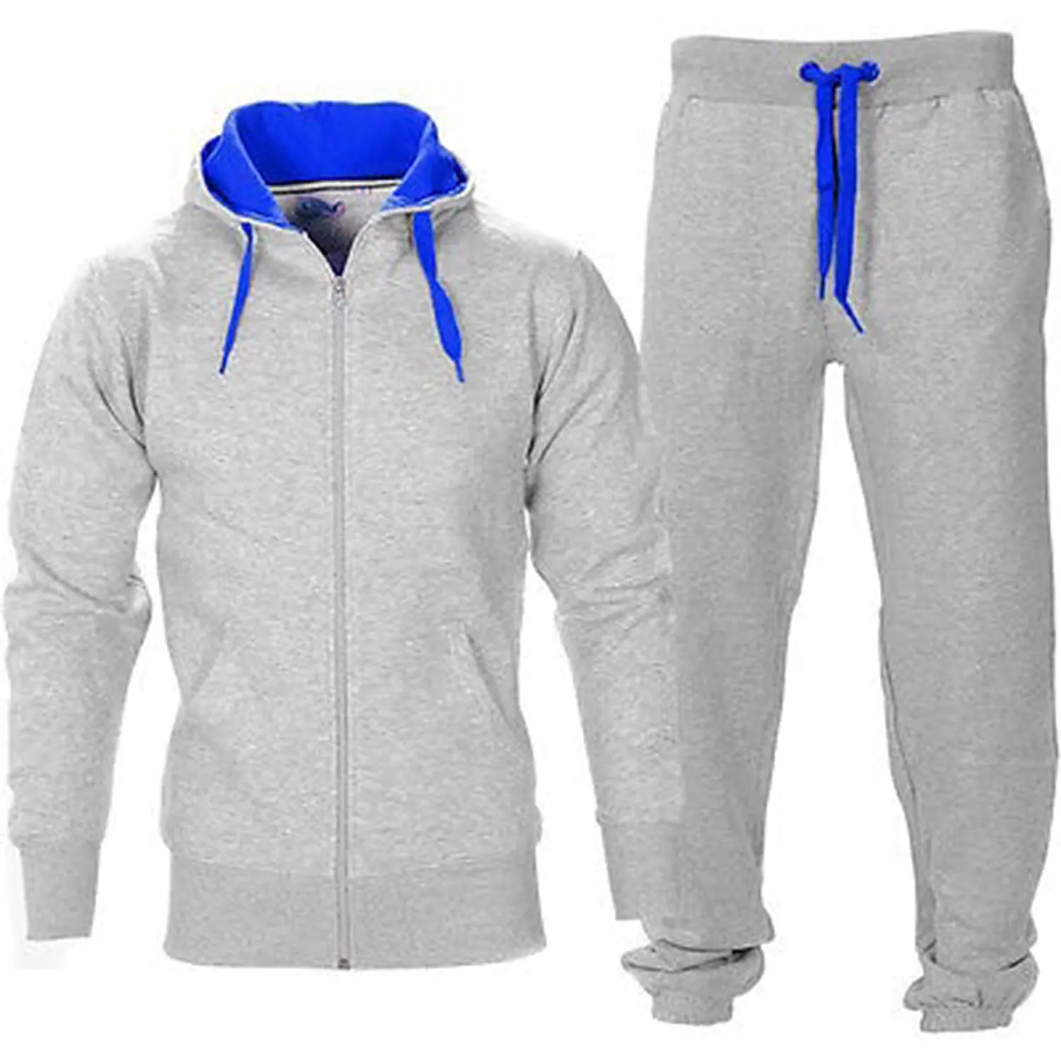 Seller tracksuit men 2020 new men's casual slimming hip hop hooded solid color sports men's suit