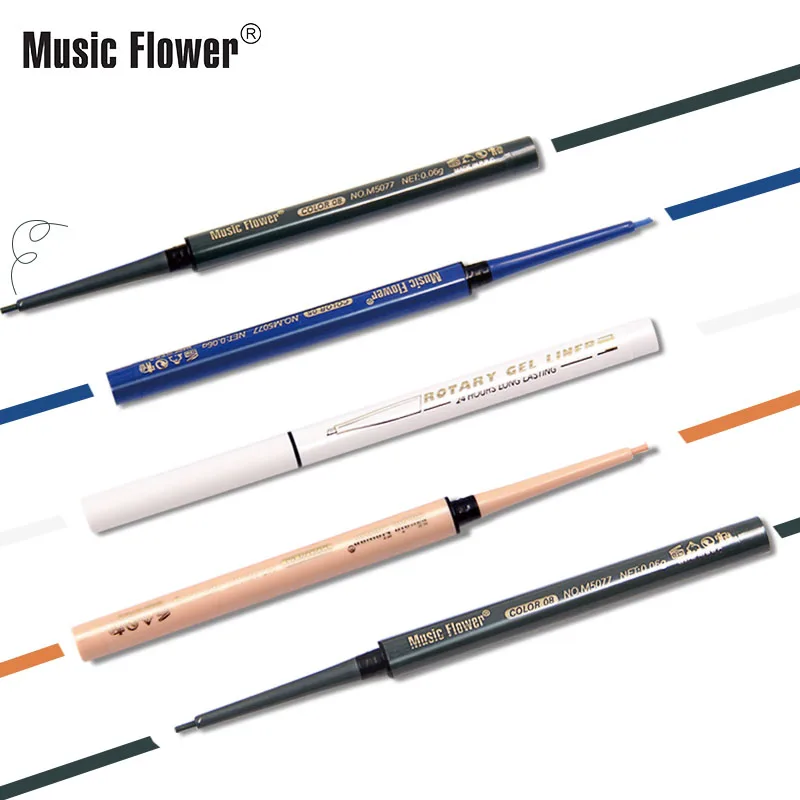 Music flower eyeliner pencil 13 colors white green blue black waterproof long lasting rotary matte gel eyeliner MU022 Music flower eyeliner pencil 13 colors white green blue black waterproof long lasting rotary matte gel eyeliner MU022