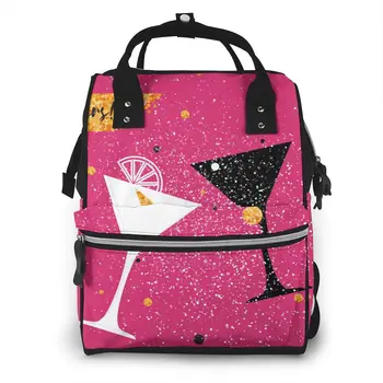 

Mummy Maternity Nappy Bag Martini Clinking Glasses Holiday Large Capacity Baby Bag Travel Backpack Nursing Bag for Baby Care