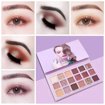 

18 Color Shimmer Matte Eyeshadow Palette Glitter Diamond EyeShadow Waterproof Eye Primer Luminous Eye Shadow Makeup Tool