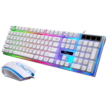 

1 Set of Backlight Wired Keyboard Kit Gaming Floating Key Keyboard and Mouse Kit