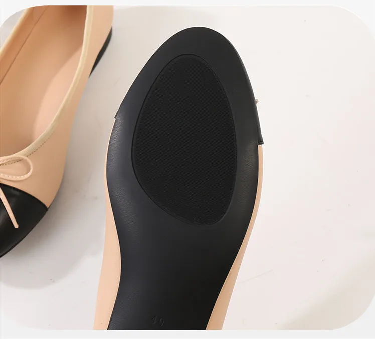 Женские тонкие туфли; два цвета; Классические балетки с бантом; женские туфли-лодочки на низком каблуке с закрытым круглым носком; большие размеры