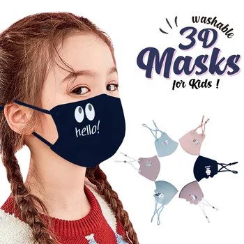 

Fast Delivery 1/3/5/6/7/12Pcs Máscara Facial Printed Mask Kids Cartoon Adjustable Washable Bandage Safet Protect Haze Face Mask
