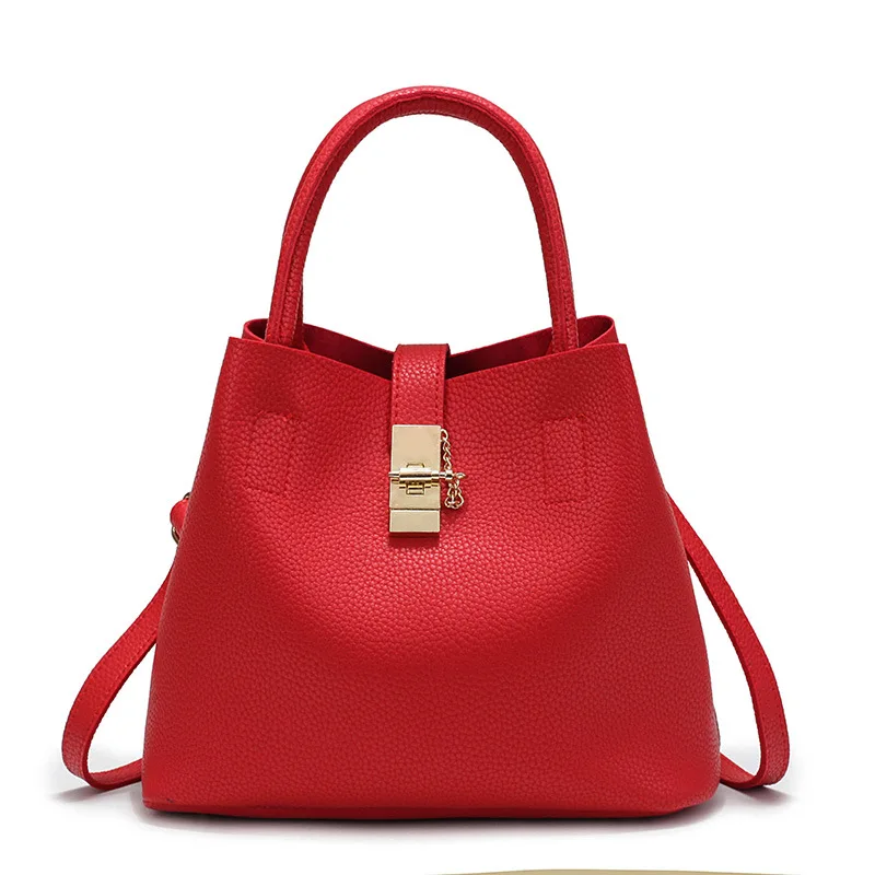 

Autumn and Winter New Female Bag Fashion Lychee Pattern Bucket Bag Female Handbag Shoulder Bag