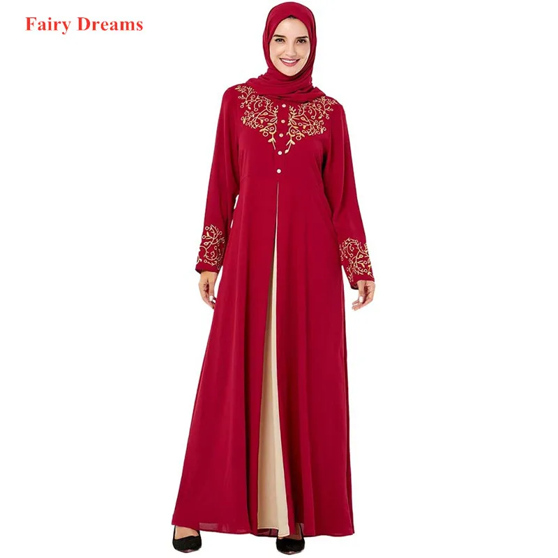 Красный хиджаб Abayas для женщин Дубай турецкий Пакистан Турция вечерние макси