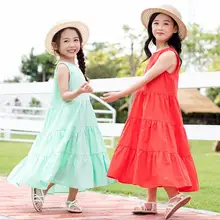 Новое Стильное платье-майка для девочек модные летние платья для девочек 4-9 лет, HJ322