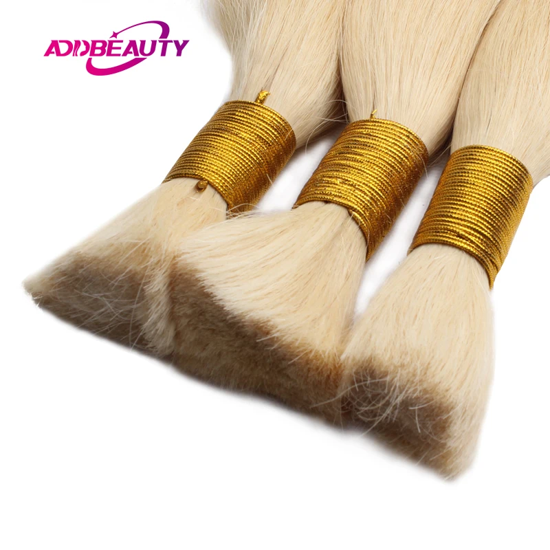 Straight Human Hair Bulk Hair 100% Brazilian Virgin Remy Human Bulk 50g 100g Blond Color Natural Color 12-30inch