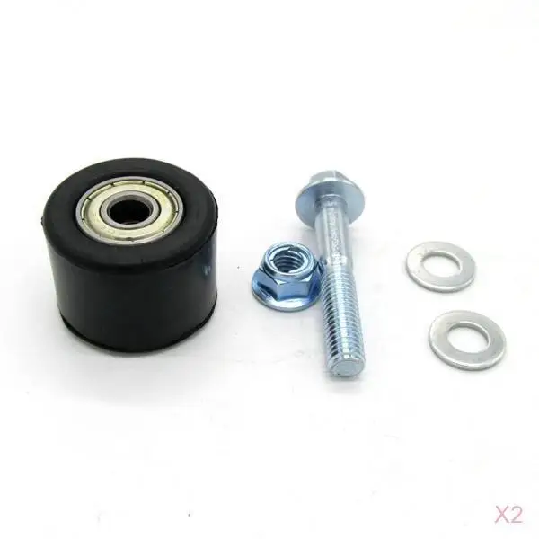 2pcs 8mm Pulley Chain Tensioner Roller for Yamaha YFZ 350 Banshee Motorized Bicycle Bike ATV - Black