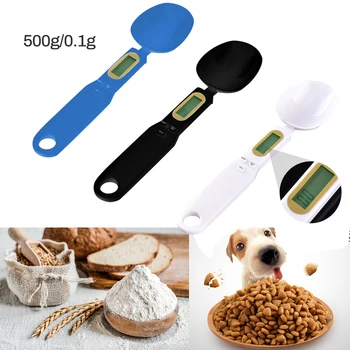 

Cat Pet Food Scales Capacity Portable Electronic Food Scale Digital Dog Measuring Spoon LCD Display Electronic Scale 500g/0.1g