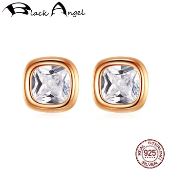 

Simple Classic Design 925 Sterling Silver Square Zircon Stud Earrings Women & Men Tiny CZ Minimalist Jewelry Gift Bijoux