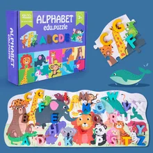

1 Set Wooden Number Alphabet Letter Spelling Word Puzzle Game Learning Cards Matching Preschool Educational Kids Toys