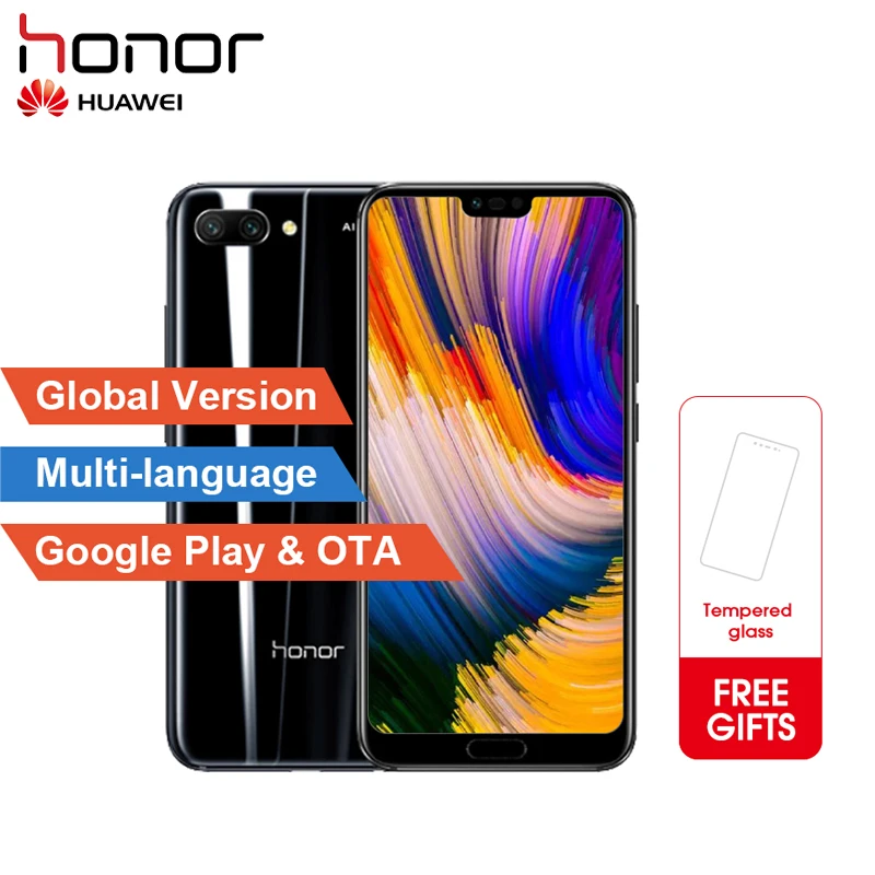 

Global version Honor 10 4GB 128GB Smartphone 24MP Octa Core Mobile Phone Dual Camera Face ID NFC android 8.1 3400mAh