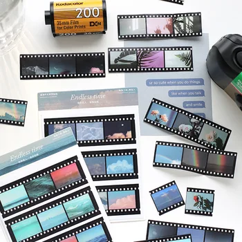 

2 Pcs/lot Endless Time Decorative Stickers Scrapbooking PVC Film Sticker Flakes Stationary Album Office Accessories Art Supplies