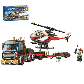 

322pcs city Series heavy cargo transport vehicle helicopter 10872 Compatible Lepins 60183 Building Blocks Toys For Kid Gifts