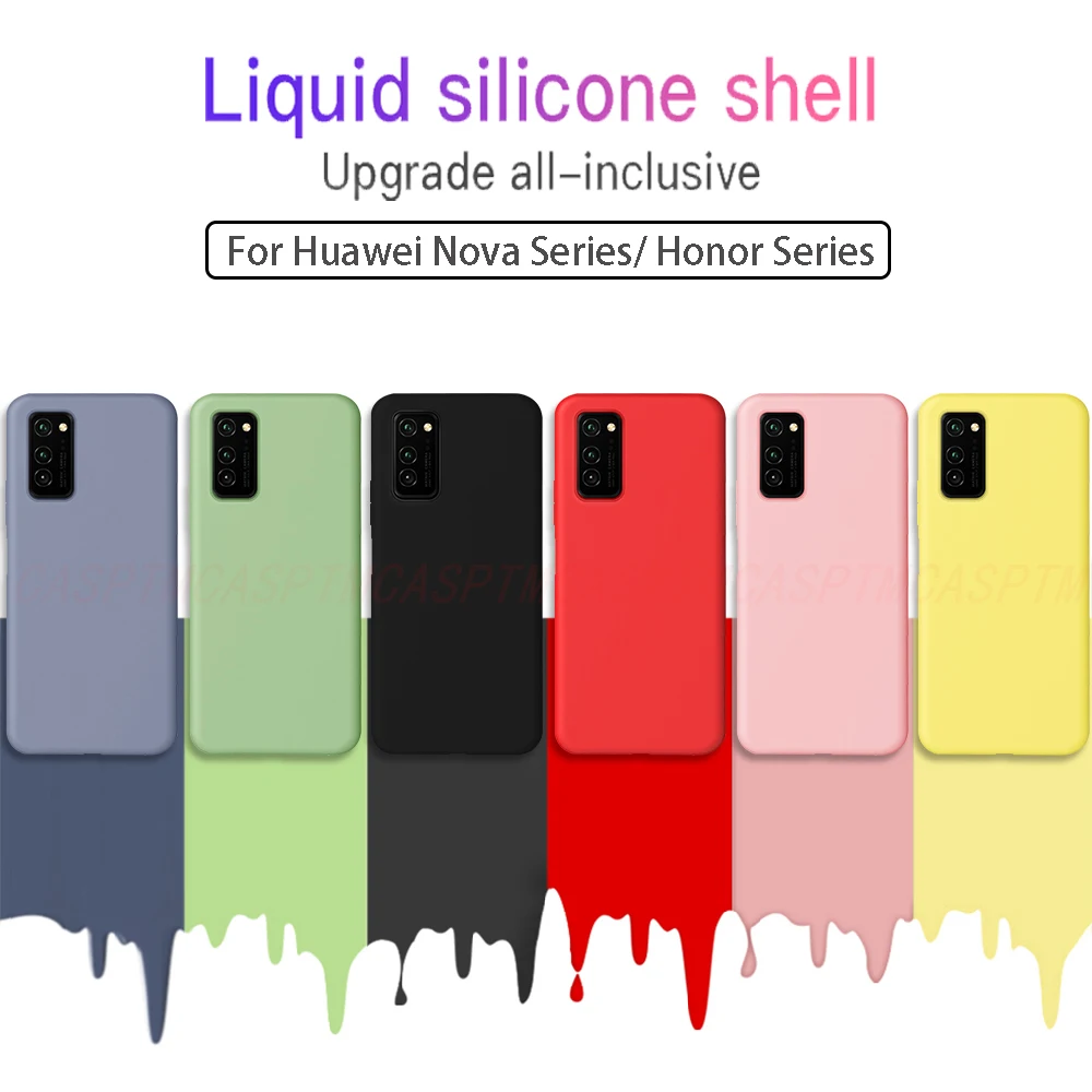

Liquid Silicone Case For Honor 10 8 9 Lite 20 Pro 8S 9i 8X Max Soft Back Cover For Huawei Nova 5i Pro 3i 2 Plus Protective Capas