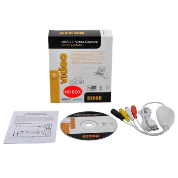 

2019 New Portable Easy Cap USB 2.0 Video Audio Converter Capture Card DVD DVR VHS Support NTSC PAL Video ---