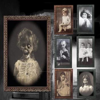 

3D Ghost Photo Frame Horror Pictures Frames Changing Face Ghost Halloween Party Decor Halloween Decoration Props 38x25cm