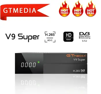 

GT Media V9 Super DVB-S2 Satellite Receiver FREESAT V8 Super New Version H.265 WIFI+1Year Europe Spain PT DE PO Ccam TV decoder