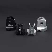 Tactical CNC DD Fixed Front Rear Iron Sight Combo Set Windage Adjustment Knob for Hunting Airsoft AR15 Apertures Iron Sights