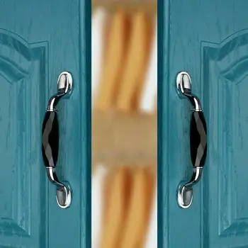 

Crystal Cabinet Door Handle Modern Minimalist Black Transparent Crystal Cabinet Wardrobe Cabinet Hardware Door Handle Door A6E7