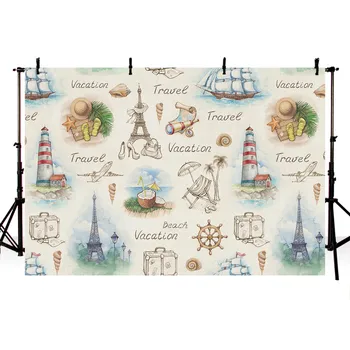 

Mehofond Vinyl Photography Background Backdrop Travel Vacation Theme Travel Around The World Photo Studio Prop Wall Decor