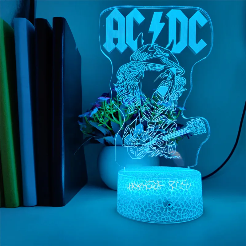 Креативная 3D Лавовая Лампа группа AC/DC ночсветильник светодиодный акриловый клуб