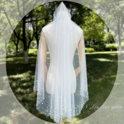Bridal Veil Wedding Veils Hair Accessories Beaded Bridal Veil Bridal Photo Shoot Photo Studio Accessories TS004