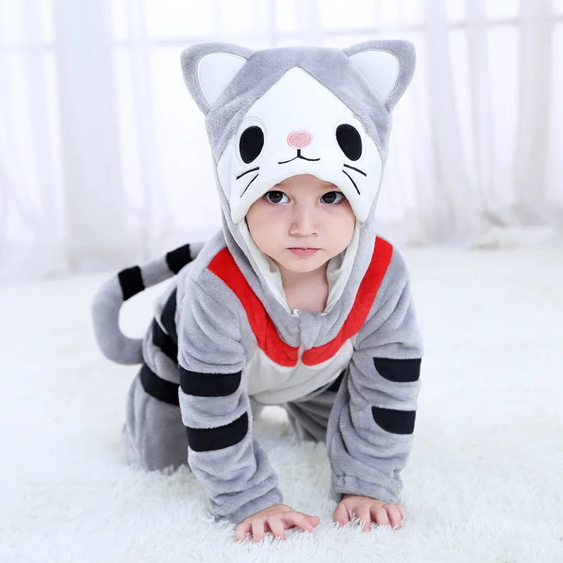 SAILEROAD/костюм для костюмированной вечеринки с мультяшным котом Кигуруми для маленьких детей; теплая мягкая фланелевая Милая пижама в виде кота; костюм для тела - Цвет: H3342