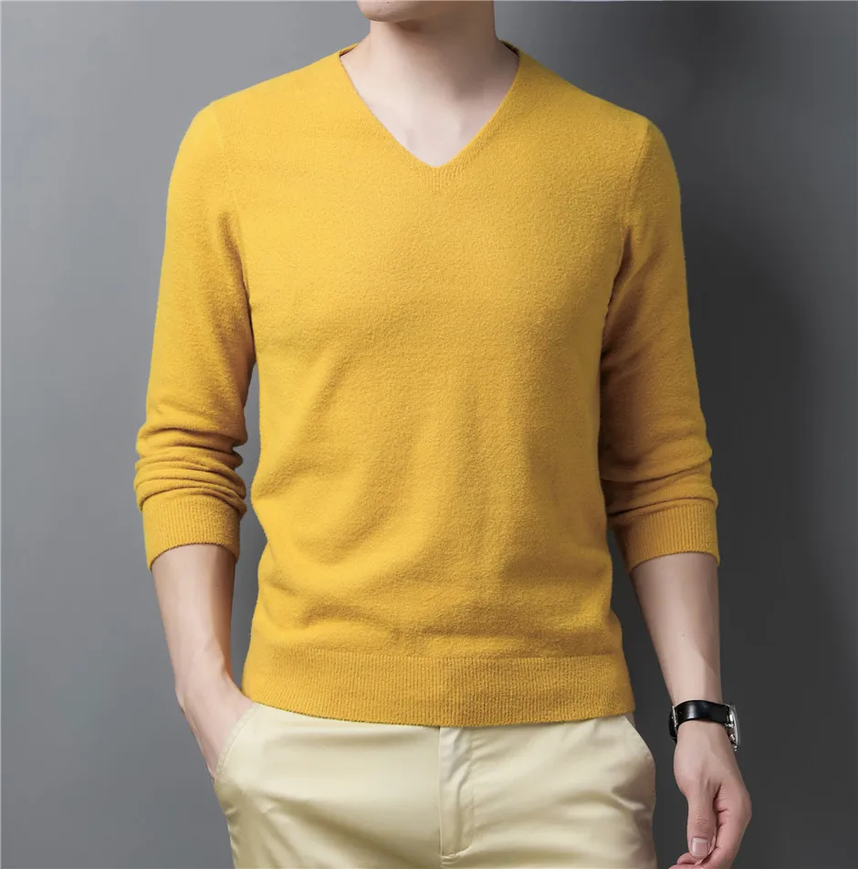 sweater crewneck Classic Pure Color Casual V-Neck Sweater Pullover Men Soft Warm Knitwear Jerseys COODRONY Brand Autumn Winter New Arrival C1311 mens cardigan sweater