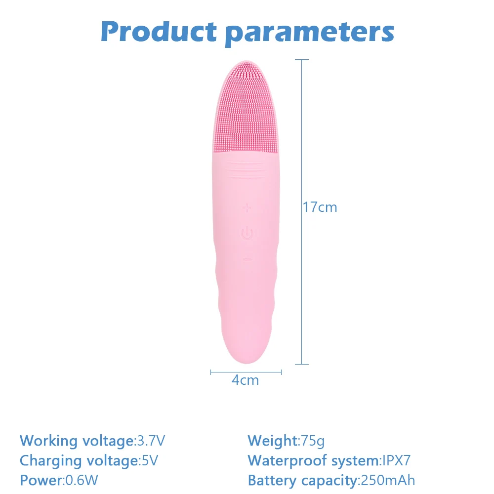 Силиконовая щетка для очищения лица водостойкая лицо поры глубокий очиститель мертвой кожи скруббер звуковой Вибрационный массажер для лица отшелушиватель