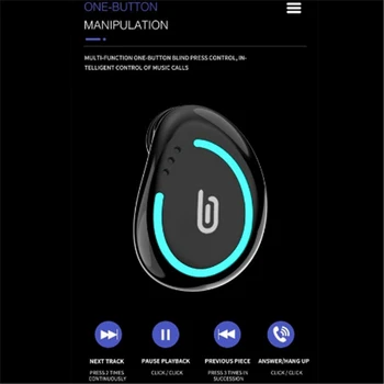 

Mini In-Ear Handsfree Headphones Stereo Bluetooth Headphones Bass Headphones Bluetooth Headphones with Mic Charging compartment