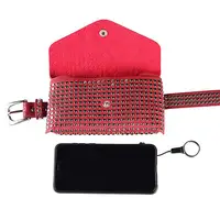 kleine rote Leder-Gürteltasche für Frauen