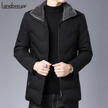 Высший сорт, зимние модные брендовые мужские пуховики, белый утиный пух, уличная одежда, пуховое пальто, Корейская Теплая мужская одежда