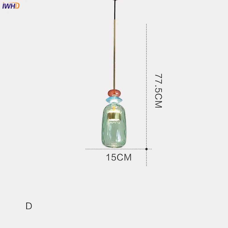IWHD, скандинавский стиль, светодиодный подвесной светильник, светильники для столовой, гостиной, подвесной светильник, стеклянный подвесной светильник, s Hanglamp, светильник, светильник ing - Цвет корпуса: 1