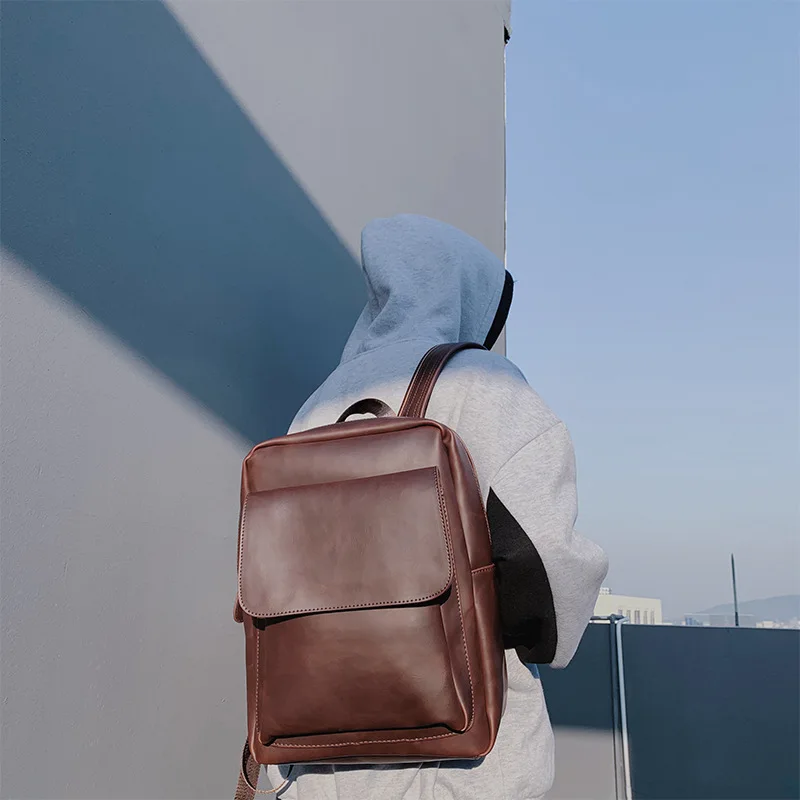 New retro leisure computer backpack Korean version fashion multi-platform fashion travel bag trendy men's shoulder bag