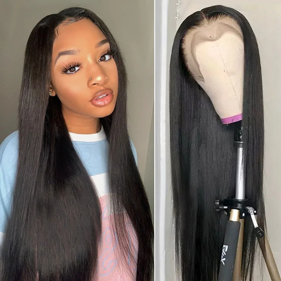 30 inch Straight HD Transparent Lace Frontal Wig 13x4 Lace Front Human Hair Wigs Pre Plucked Jazz Star 5x5 Lace Closure Wig