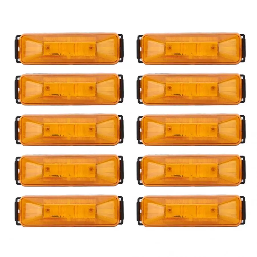 10 шт. 4 светодиодный Желтый Грузовик боковой габаритный фонарь грузовик сигнальная лампа для грузовик с прицепом 12/24V