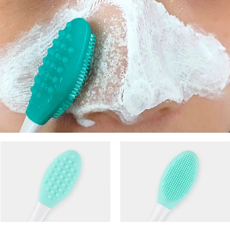 1pc Nose Blackhead Removal Brush Soft Silicone Facial Cleansing Massager Brush Face Care Clean Exfoliator Black Head Remover 4