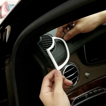 

2pcs ABS Chrome Dashboard Air Conditioning Outlet Cover Trim for Mercedes Benz W222 S Class 600 500 400 350 2014-17 Accessories