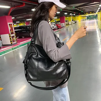 

big handbag fashionable Single shoulder bag woman lady large capacity Soft leather all-match messenger bag