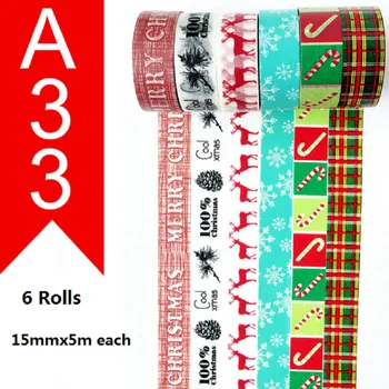 

Christmas Washi Tape Set Holiday Decoration Washi Paper Tape Heart Washi Tape
