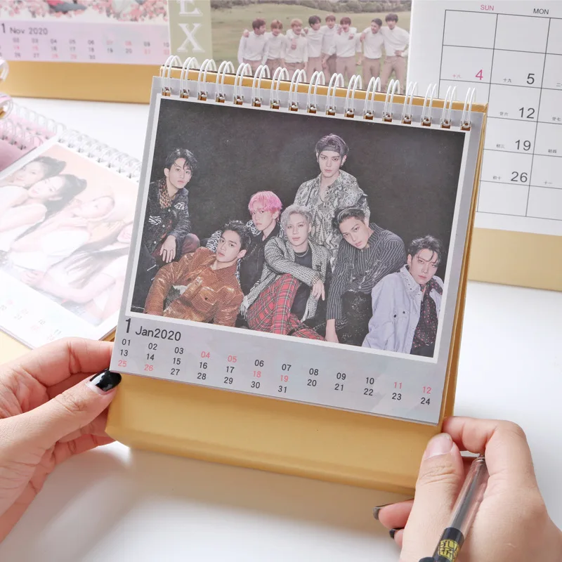 Kpop SuperM EXO ITZY бродячие Дети Дважды TXT X1 X ONE Настольный календарь K-POP календарь план книга Вентилятор коллекция подарок Прямая
