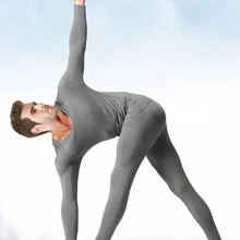 Мужское термобелье, плюшевое термобелье, зимние кальсоны, второй слой, кожа, v-образный вырез, тонкая секция, мужские кальсоны